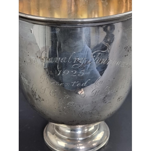 29 - A large silver twin handled trophy cup, by Garrard & Co Ltd, London 1922, with inscription, 18.5... 