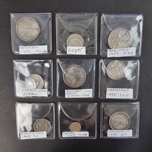 455 - Coins: a small quantity of continental silver coinage, 64g. (10)