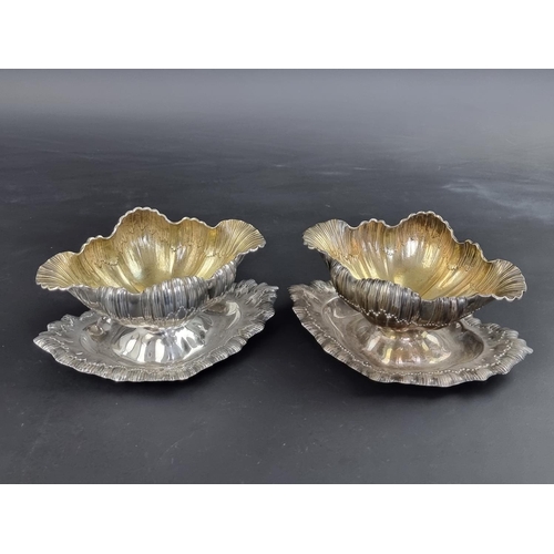 46 - A pair of German white metal sauce tureens, by E. Goldschmidt, stamped '800', each 10.5cm high.... 