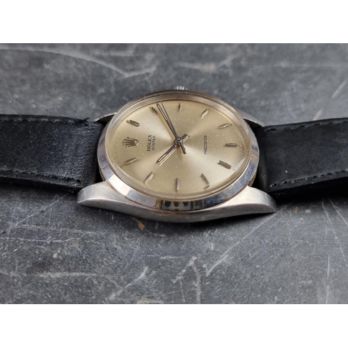 496 - A circa 1965 Rolex 'Oyster Precision' stainless steel manual wind wristwatch, 36mm, Ref. 6424, Cal. ... 