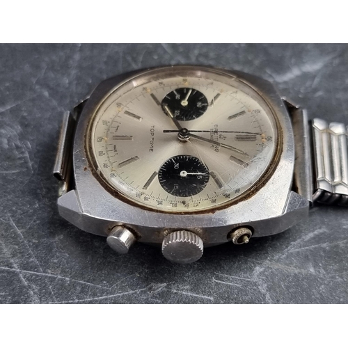 501 - A 1967 Breitling 'Top Time' chronograph stainless steel manual wind wristwatch, 37mm, Ref. 2011, wit... 