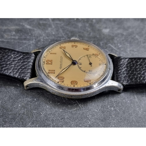 504 - A late 1940s military style Jaeger-LeCoultre stainless steel manual wind civilian wristwatch, 33mm, ... 