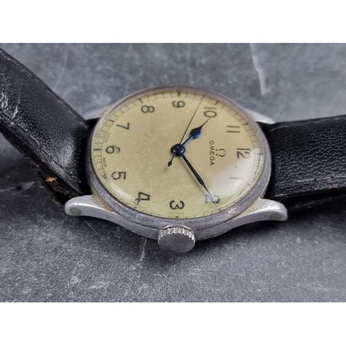 511 - A 1943 military specification Omega '6B/159' stainless steel manual wind civilian wristwatch, 33mm, ... 