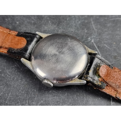 511 - A 1943 military specification Omega '6B/159' stainless steel manual wind civilian wristwatch, 33mm, ... 