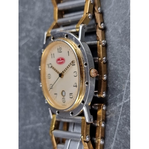 514 - A rare late 1980s Bugatti 'Driver' stainless steel and gold plated quartz wristwatch, with date-wind... 