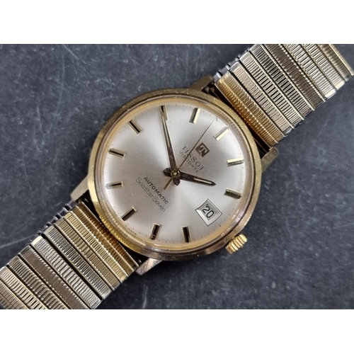 518 - A 1960s Tissot 'Visodate Seastar Seven' gold plated automatic wristwatch, 34mm, on replacement expan... 