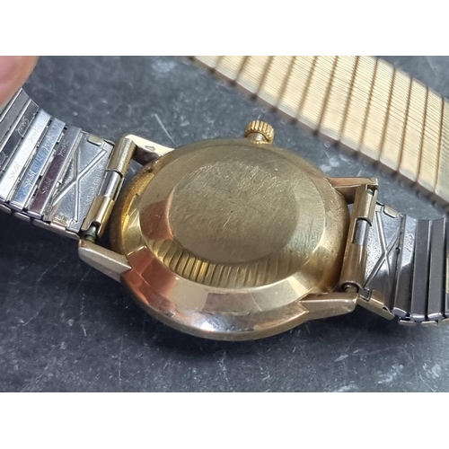 518 - A 1960s Tissot 'Visodate Seastar Seven' gold plated automatic wristwatch, 34mm, on replacement expan... 