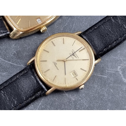 520 - A 1969 Longines gold plated manual wind wristwatch, 32mm, Ref. 1061-2, Cal. 6952, on original strap,... 