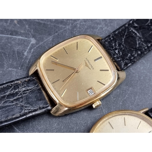 520 - A 1969 Longines gold plated manual wind wristwatch, 32mm, Ref. 1061-2, Cal. 6952, on original strap,... 