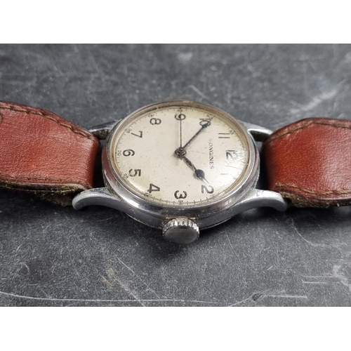 522 - A 1942 Air Ministry issue Longines stainless steel manual wind wristwatch, 32mm, Ref. 6B/159, the co... 