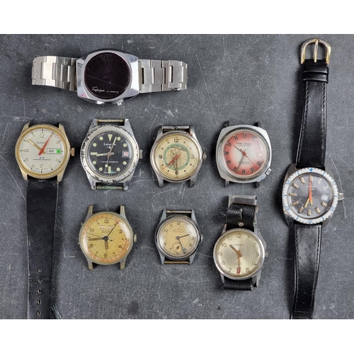 543 - An interesting group of vintage wristwatches, to include: examples by Lucerne, Favre Leuba; and Nivi... 