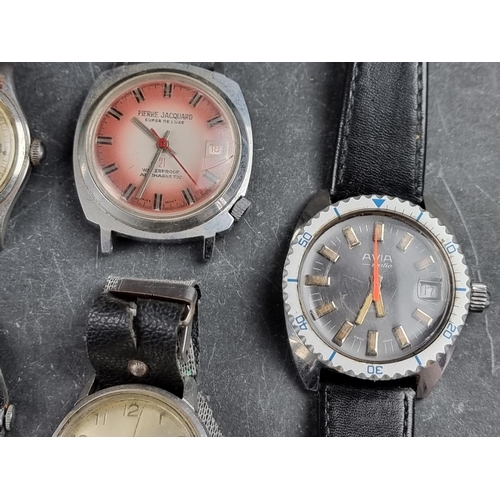 543 - An interesting group of vintage wristwatches, to include: examples by Lucerne, Favre Leuba; and Nivi... 