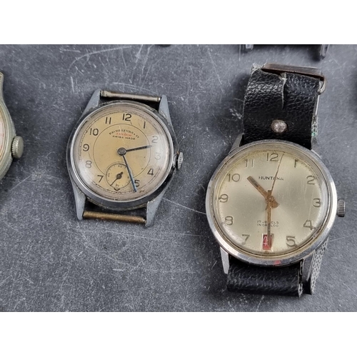 543 - An interesting group of vintage wristwatches, to include: examples by Lucerne, Favre Leuba; and Nivi... 