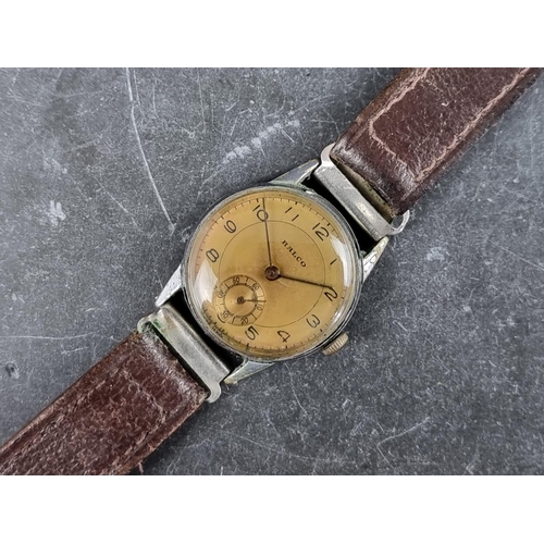 545 - An early 1940s Ralco stainless steel manual wind wristwatch, 28mm, on contemporary leather strap, wi... 