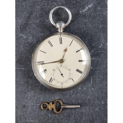 582 - A Victorian silver open face key wind pocket watch, by Edward Aston, Preston, No.9555, the 50mm case... 