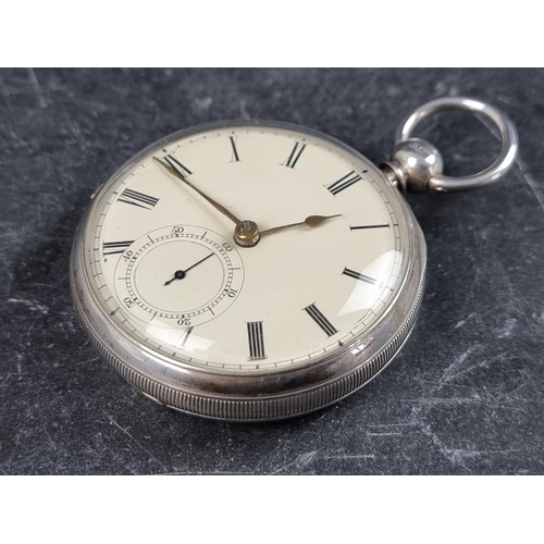 582 - A Victorian silver open face key wind pocket watch, by Edward Aston, Preston, No.9555, the 50mm case... 