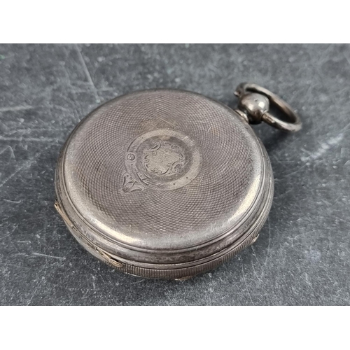 585 - A Victorian silver open face key wind fusee pocket watch, by Harris & Co, Manchester, No. 4265, ... 