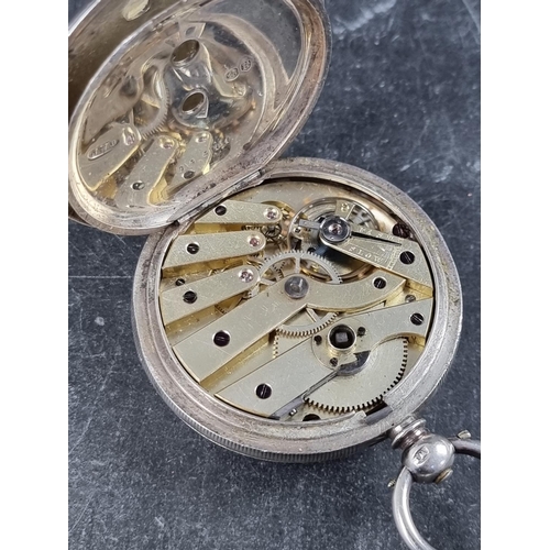 587 - A Victorian silver open face key wind pocket watch, by J W Benson, the 51mm case by James William Be... 