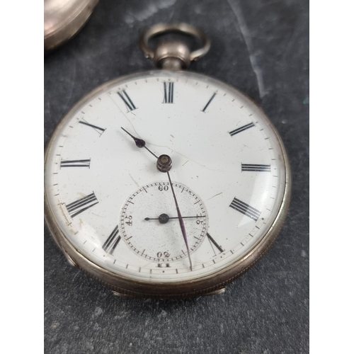 597 - A Victorian silver half hunter stem wind pocket watch, by Henry Sharp, Bromley Kent, the 49mm case b... 