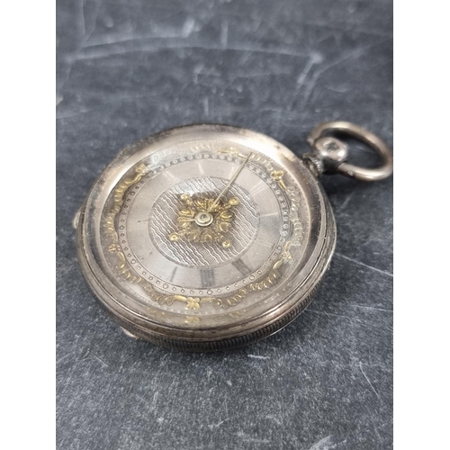 597 - A Victorian silver half hunter stem wind pocket watch, by Henry Sharp, Bromley Kent, the 49mm case b... 