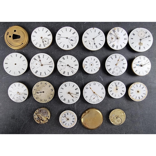 604 - Twenty pocket watch movements, to include an example signed Jn Moore, Worthing.