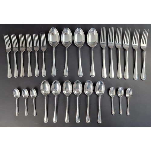 82 - A matched part canteen of silver Old English rat tail pattern cutlery, different makers and dates, 2... 