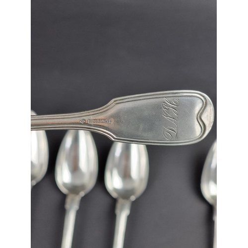 83 - A collection of German 13 loth white metal fiddle and thread pattern cutlery.