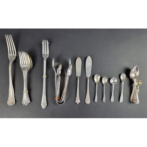 88 - A quantity of silver cutlery, 375g; together with a white metal fork, stamped '800'.... 