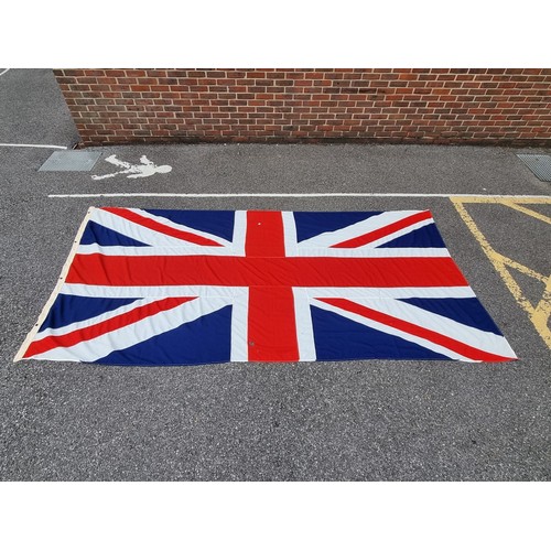 1800 - A large Union Flag, inscribed 'Chatham Dockyard Flag Loft Ltd', broad arrow and 571-4580, 8.Bdths 19... 