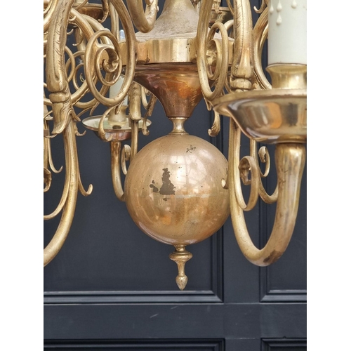 1711 - A large Dutch style electroplated sixteen branch chandelier, 75cm high. 