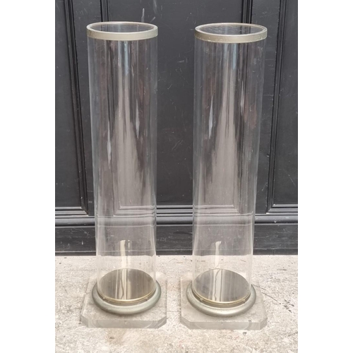 1717 - A pair of perspex columns, 94cm high. 