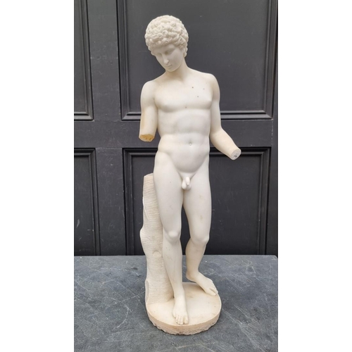 1721 - After the Antique, a Carrara marble figure of The Capitoline Antinous, 69cm high, (losses).... 