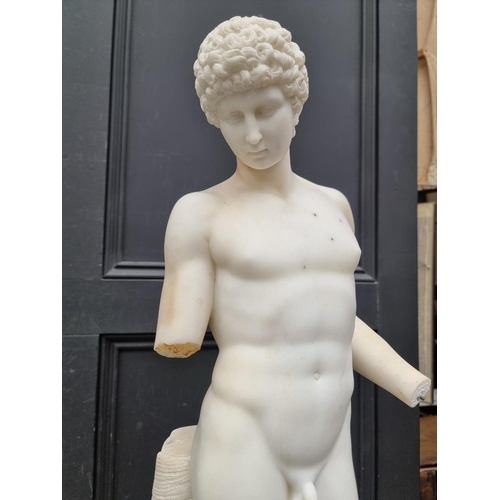 1721 - After the Antique, a Carrara marble figure of The Capitoline Antinous, 69cm high, (losses).... 