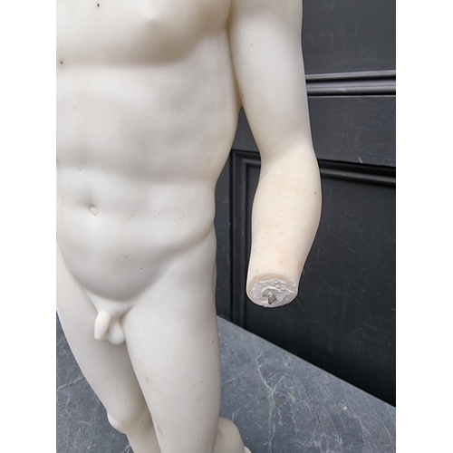 1721 - After the Antique, a Carrara marble figure of The Capitoline Antinous, 69cm high, (losses).... 