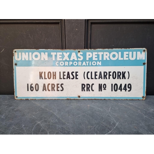 1736 - A vintage enamel 'Union Texas Petroleum' sign, 25.5 x 66.5cm. 