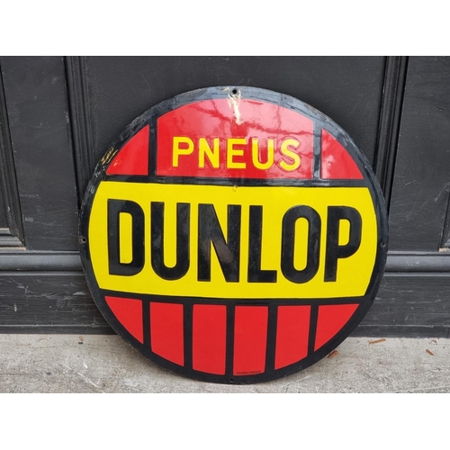 1740 - An old enamel 'Dunlop Pneus' convex sign, 50cm diameter. 