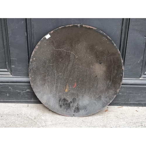 1740 - An old enamel 'Dunlop Pneus' convex sign, 50cm diameter. 