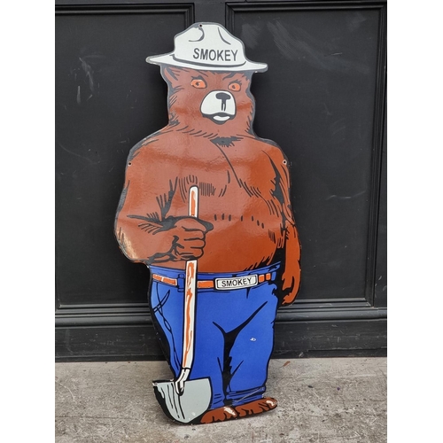 1744 - A Canadian enamel 'Smoky' Bear sign, 122.5 x 57.5cm.