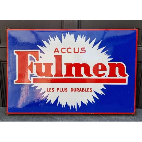 1746 - A vintage enamel 'Fulmen' sign, 63 x 96cm. 