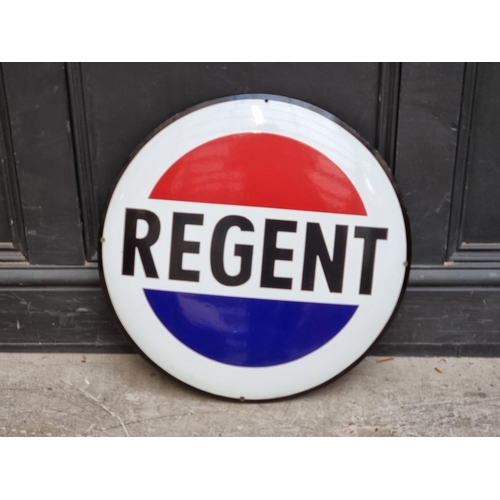 1747 - An enamel 'Regent' convex sign, 50cm diameter.