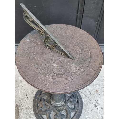 1776 - A steel sundial, 71cm high.