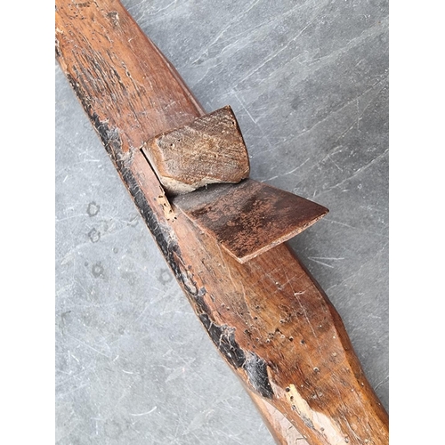 1778 - An unusual antique French walnut carpenter's plane, 67cm long. 