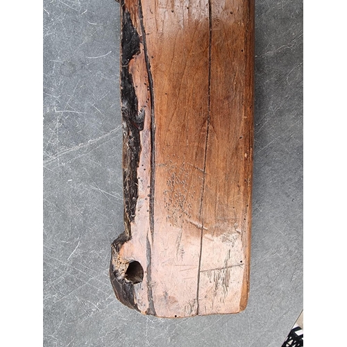 1778 - An unusual antique French walnut carpenter's plane, 67cm long. 