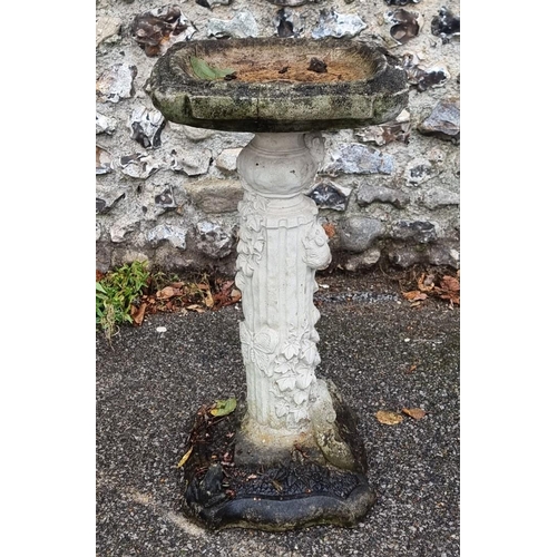 1835 - A composition stone bird bath, 77cm high.