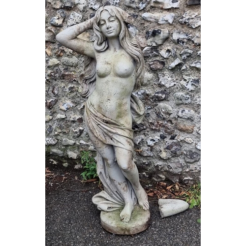 1836 - A large composition stone maiden, (a.f.), 120cm high. 