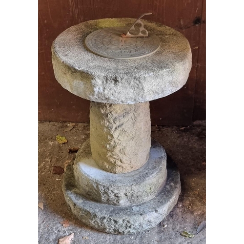 1838 - A composition stone sundial, total height 61cm. 