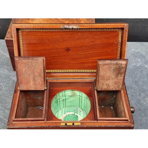 1101 - Three 19th century mahogany tea caddies.