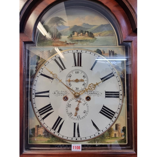 1108 - A 19th century Scottish mahogany eight day longcase clock, the 14in arched painted dial inscrib... 