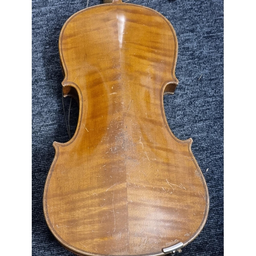 1707 - An antique Continental violin, with 13in two piece back. 