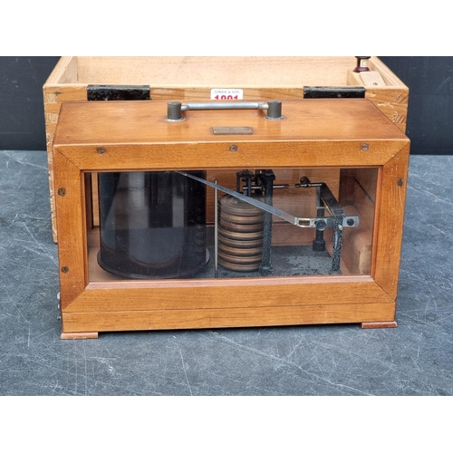 1801 - A WWII German Kriegsmarine barograph, possibly from a U boat, bearing brass plaque with serial ... 